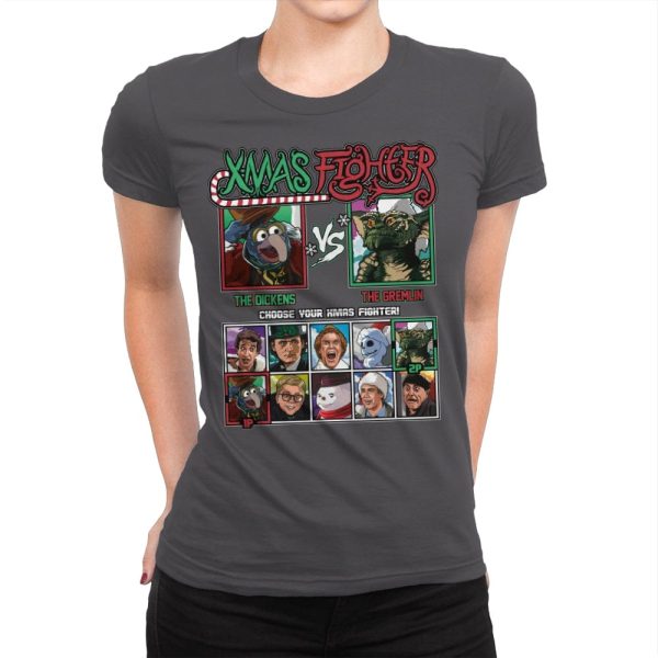 Xmas Fighter - Muppets Christmas vs Gremlins - Womens Premium Cheap - Image 2