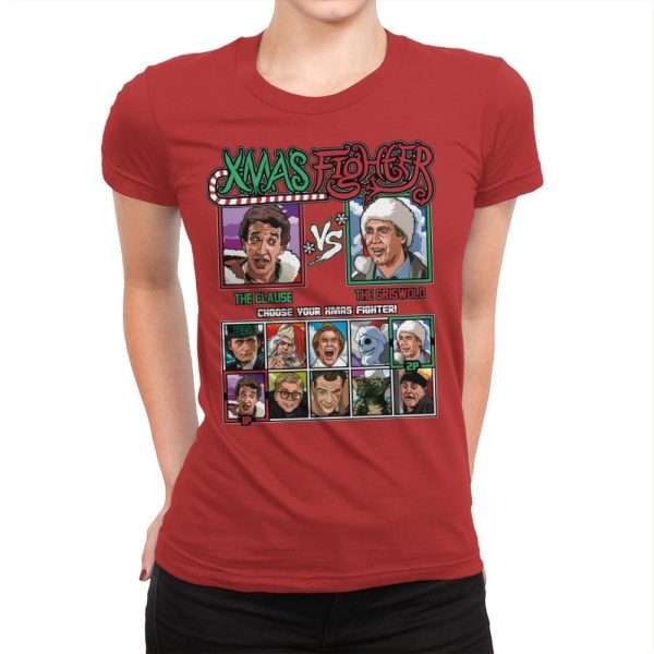 Xmas Fighter - Santa Clause vs National Lampoons Christmas Vacation - Womens Premium For Cheap - Image 5