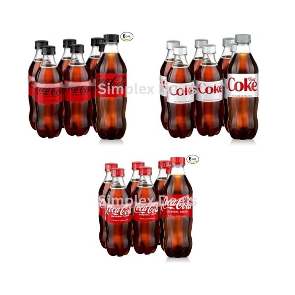 6 Pack Of Of 16.9oz Coca-Cola, Diet Coke, Or Coke Zero Sugar Bottles Fashion