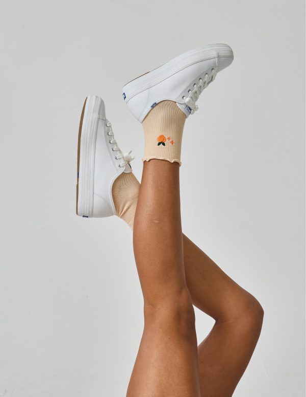 Everyday Ruffle Peach Sock Hot on Sale - Image 3